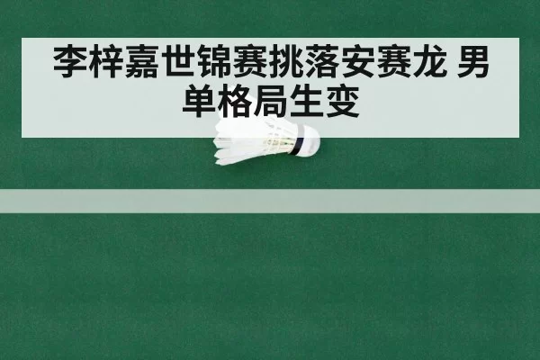 李梓嘉世锦赛挑落安赛龙 男单格局生变